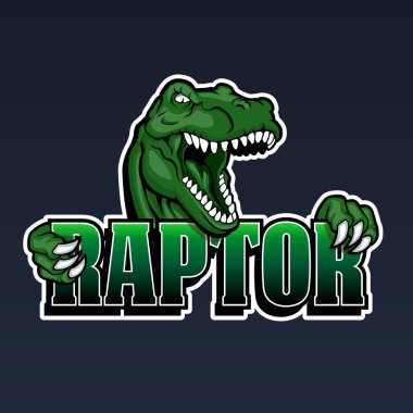 raptor mascot,cartoon raptor ,dinosaur illustration , clipart